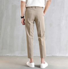 Brand Name: NuktyMaterial: PolyesterApplicable Season: springStyle: CasualApplicable Scene: DailyModel Number: Suit pantsGender: MENFront Style: FlatPant Closure Type: Button FlyItem Type: Suit PantsColor:: Black,Khaki,GreyFeature 1: Men's Suit PantsFeature 2: Slim-Fit Straight TrousersFeature 3: Fashion Ninth PantsFeature 4: Business Casual PantsFeature 5: Suit Pants With PocketsFeature 6: Solid Color Suit Pants Please note:1. Due to the different measurement methods in each country and region, Style White Sneakers, Slim Fit Suit Pants, Trousers Outfit, Cropped Trouser, Flat Pant, Pants Korean, Sporty Looks, Slim Suit, Style Formal