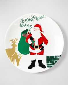 a plate with a santa clause on it