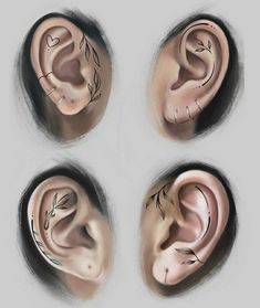 four different views of the same ear