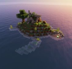 an island in the middle of some water