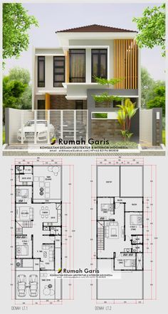 two story house with floor plans and measurements