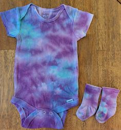 Dreamy Skies onesie and sock set and much more now available at my Etsy shop! Come check it out! Sock Set, Infants, Check It Out, Baby Onesies, Dye, Etsy Shop, Clothes