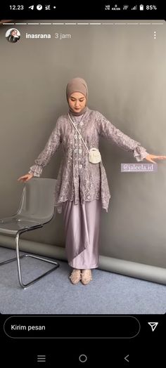 Kebaya Modern Hijab Graduation, Inspirasi Dress Hijab, Kebaya Modern Hijab Dresses, Kebaya Tile Modern Hijab, Kebaya Mauve, Kebaya Cream