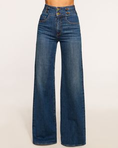 Liv Wide Leg Jean in medium wash | Ramy Brook Cool Attitude, Wide Leg Jeans Outfit, High Waisted Wide Leg Jeans, Girl Vibe, Ramy Brook, Boho Chic Outfits, Waist Jeans, Designer Jeans, Wide Legs