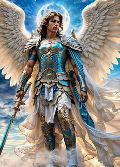 Saint Michael Angel, Archangel Michael Tattoo, Guardian Angel Pictures, Male Angels, Michael Angelo, Male Angel, Fantasy Heroes, Angel Artwork