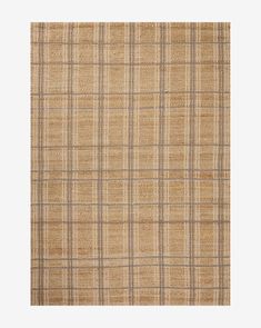 a beige plaid rug on a white background