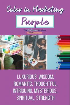 the cover of color in marketing purple, featuring images of people working on their laptops