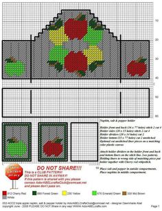 a cross stitch pattern with apples on the top and bottom, which is not shown in this