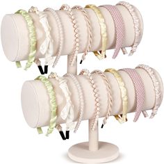 PRICES MAY VARY. velvet Suitable Size and Packaging: it has a larger diameter than the others, so your headband won't fall off while standing up; The compact size of 13.39 x 8.27 x 4.33 inches/ 34 x 21 x 11 cm makes the hair accessories organizer a nice fit for your dresser or countertop without taking too much space; The package includes 2 holders, doubling your storage capacity, enough to meet your needs Velvet Material: the hair accessories organizer boasts a quality velvet material, which ca Now And Headband Organizer, Hair Accessories Organization, Baby Bow Storage Head Bands, Bow And Headband Organizer, Baby Bow And Headband Organizer, Headband Storage, Small Headband, Headband Display, Hair Bow Organizer