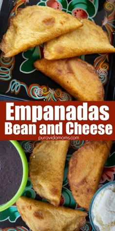 empanadas with beans and cheese on a plate