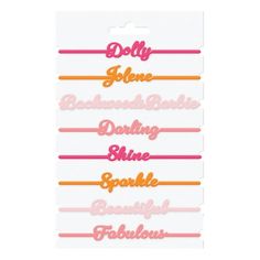 The secret ingredient to fantastic sips are our Dolly Parton Silicone Drink Labels and Markers Set. These drink labels inspired by Dolly Parton and her music come in a set of 24. Designs include references to famous sayings by the country music legend such as "Beautiful", "Darling", "Fabolous", "Shine", and "Sparkle". They also feature her famous hit record titles "Jolene"and "Backwoods Barbie" for nostalgia. Best of all, they inclue here name sake "Dolly" in hot pink. These silicone drink labels come in solid bands of pink, gold, and rose. They are great for brunches, cocktail hour, and bachelorette parties. Make every sip uniquely exciting and amaze your guests with a special touch of attention. Made from flexible silicone, these drink markers can fit glasses and cups of all sizes, from Dolly Parton Cocktail, Bachelorette Party Dolly Parton, Dolly Parton Instagram Captions, Dolly Parton Tumbler Cup, Floral Paper Plates, Drink Marker, Glasses Fit, Music Paper, Drink Labels