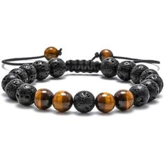 Essential Oil Diffuser Bracelet: Lava Rock Stone Can Absorbing Your Favorite Essential Oils Well, The Scent Will Last All The Day On The Volcanic Stone. Help With Meditating And Healing You. Or As A Gift For Your Family, Friends And So On. Application: 8mm Natural Tiger Eye And Black Matte Agate Stone, Black Lava Rock Stone, Designed For Stress Relief, Meditate, Yoga, Essential Oil Diffuses. The Prime Quality Bracelet Is For The Closest Person. This Small And Chic Gifts Are Sure Not To Disappoin Rock Bracelets, Yoga Beads, Lava Rock Bracelet, Lava Stone Bracelet, Cuff Bracelets Handmade, Wire Bangles