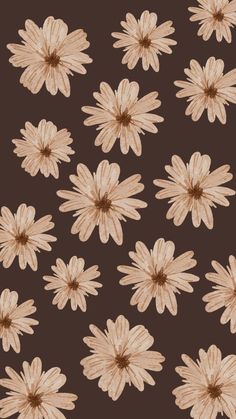 a brown and tan flower pattern on a black background