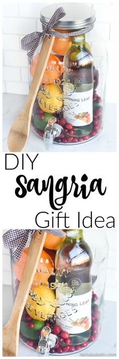 two jars filled with different types of food and the words diy saugra gift idea