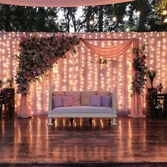 10 Things To Make Your Sangeet Ceremony Function Fun And Exciting Engagement Background Decoration Outdoor, Engagment Decoration Indian, Outdoor Indian Engagement Decor, Night Wedding Stage Decor, Indian Home Engagement Decor, Wedding Decor Stage Backgrounds, Engagement Decor Outdoor Night, Night Engagement Decor, Gala Stage Decor