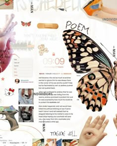 an image of a butterfly on the back of a brochure with words and images