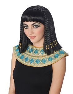 PRICES MAY VARY. This item is Imported. Hand Wash Only Egyptian Cleopatra wig with braids with gold metallic ties Washable and easy to style Cleopatra Wig, Egyptian Goddess Costume, Yarn Wig, Wig Party, Braided Wig, Halloween Fancy Dress, Black Wig, Short Bob Wigs, Wigs Online