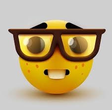 an emoticive smiley face wearing glasses