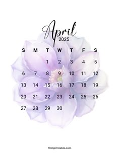 a calendar with a flower on it