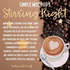 Which Way To Stir Witchcraft, Stirring Witchcraft, Tea Magick Witchcraft Stirring, Stirring Coffee With Intention, Coffee Stirring Spell, Stirring With Intention Witchcraft, Tea Stirring Spell, Cooking Witchcraft, Coffee Magick