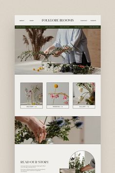 the website design for florise blooms