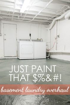 basement laundry room with washer and dryer just paint that $ 0 99 & basement laundry