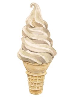 an ice cream cone is shown in this drawing