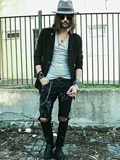 Via Rock Outfits Men, Outfit Mann, Outfit Herren, Rock Star Outfit