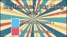 an old poster with the words, rhym duel play along level 1 group / instrument