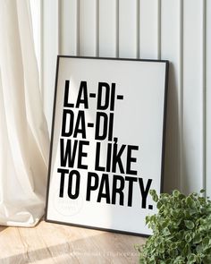 La-di-da-di, we like to party lyrics poster | Old school hip hop lyrics wall art - HiphopBoutiq Hip Hop Bachelorette Party, Hip Hop 90s Theme Party, Old School Party Decorations, Hip Hop Party Ideas, 90's Hip Hop, 90s Hip Hop Party Ideas, Old School Birthday Party Ideas, Hip Hop Posters, Hip Hop Decorations