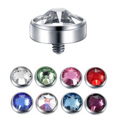 PRICES MAY VARY. High Quality Material: made of G23 Titanium,super comfortable, bio-compatible and best for sensitive skin. Size: the crystal gem size is 3mm, 4mm, 5mm, 7mm. Please choose the best size for you. Screw Type: Internally Threaded for 14 gauge(1.6mm) dermal anchors. Nice Colors : Clear, Red, Purple, Rose, Aqua, Blue, Peridot, Crystal AB. Quantity: 8PCS ( Top Dermal Only ). Product Description：
 Xpircn Jewelry specialized in body piercing more than 10 years. Provide reliable and affor Dermal Piercings, Dermal Piercing Jewelry, Microdermal Piercing, Industrial Piercing Barbells, Skin Piercing, Internally Threaded Jewelry, Surface Piercing, Piercing Stud, Tapers And Plugs