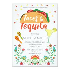 a mexican themed wedding card with the words let's get this love on it