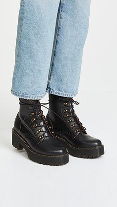 Dr. Martens Leona 7 Hook Boots | SHOPBOP | The Style Event, Up to 25% Off On Must-Have Pieces From Top Designers Dr Martens Leona, Martens Style, Doc Martens Outfit, Doc Martens Boots, Trending Womens Shoes, Tokyo Street Fashion, Shoe Wardrobe, Martens Boots, Dr Martens Boots