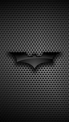 the dark knight logo is shown on a black background with perfored metal mesh