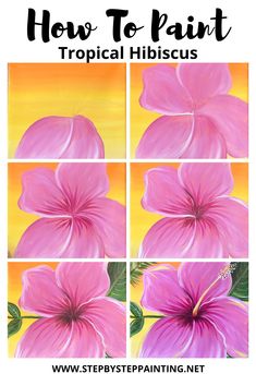 how to paint tropical hibiscus with step by step instructions