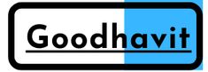 the word goodhavit is written in black and white on a blue background