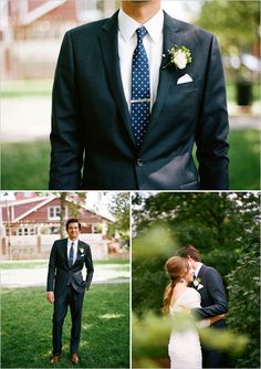 a man in a suit and woman in a wedding dress