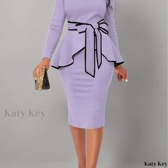 Katykey - Refined Professional Attire Set: Stylish Long Sleeve Keyhole Tops & Chic Knee Length Skirts, Perfect Ensemble for Womens Workwear Blush Pink Dress Outfit Classy, Church Dresses For Black Women, Office Dress Style Work Wear, Suit Style Women, Pink Business Dress, Suit Dress Outfit, Elegant Dress Outfits, Pink Elegant Dress, Knee Length Skirts Outfits