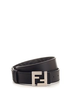 "Squared FF" belt in black leather and black FF canvas by Fendi, FF Squared cufflink buckle with palladium finish and finished with a diagonal striped pattern. Versace Designer, Belt For Men, Best Wallet, Gorgeous Bags, Wallet Bag, Pump Sandals, Lace Boots, Mens Belts, Lace Up Shoes