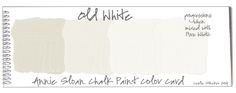 some white paint swatches with the words old white on them