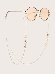 Gold    Copper  Glasses Chain Embellished   Women Accessories Star Glasses, Star Decor, Stylish Glasses, Chain Fashion