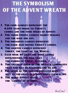 a poster with candles on it that says, the symbol of the symboism of the advent wreath