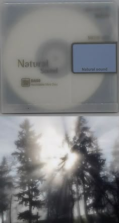 the back side of a cd with trees in the background and an image of nature sound on it