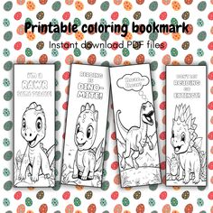 printable coloring bookmarks for kids with dinosaurs