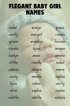 a baby's name is shown in the middle of this photo with words written below it