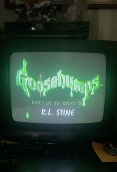 an old tv with the words goosebumps on it