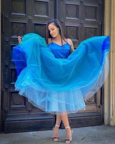 Blue Organza Gown For Gala, Blue Organza Gown For Galas, Blue Full Skirt Dress For Party, Blue Full Skirt Dress For Wedding, Blue Full Skirt Party Dress, Blue Long Tulle Skirt, Blue Tiered Skirt Dress For Party, Blue Tulle Skirt Gown For Prom, Blue Tiered Skirt Party Dress