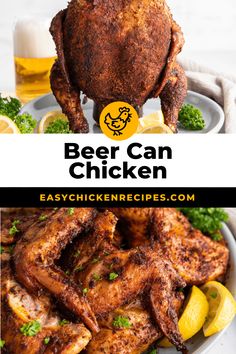 the easy beer can chicken recipe is ready to be eaten