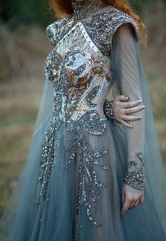 High Neck Fantasy Dress, Nature Inspired Dress Wedding, Fae Ballgown, Large Gowns, Fantasy Gowns Queens Fairytale, Fantasy Gowns Warriors, Mystical Dresses, Fantasy Prom Dress, Fantasy Ballgown