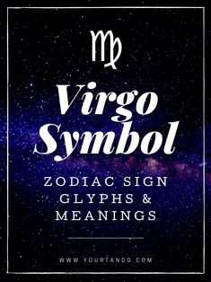 the zodiac sign for virgo symbol is shown in front of a starr background